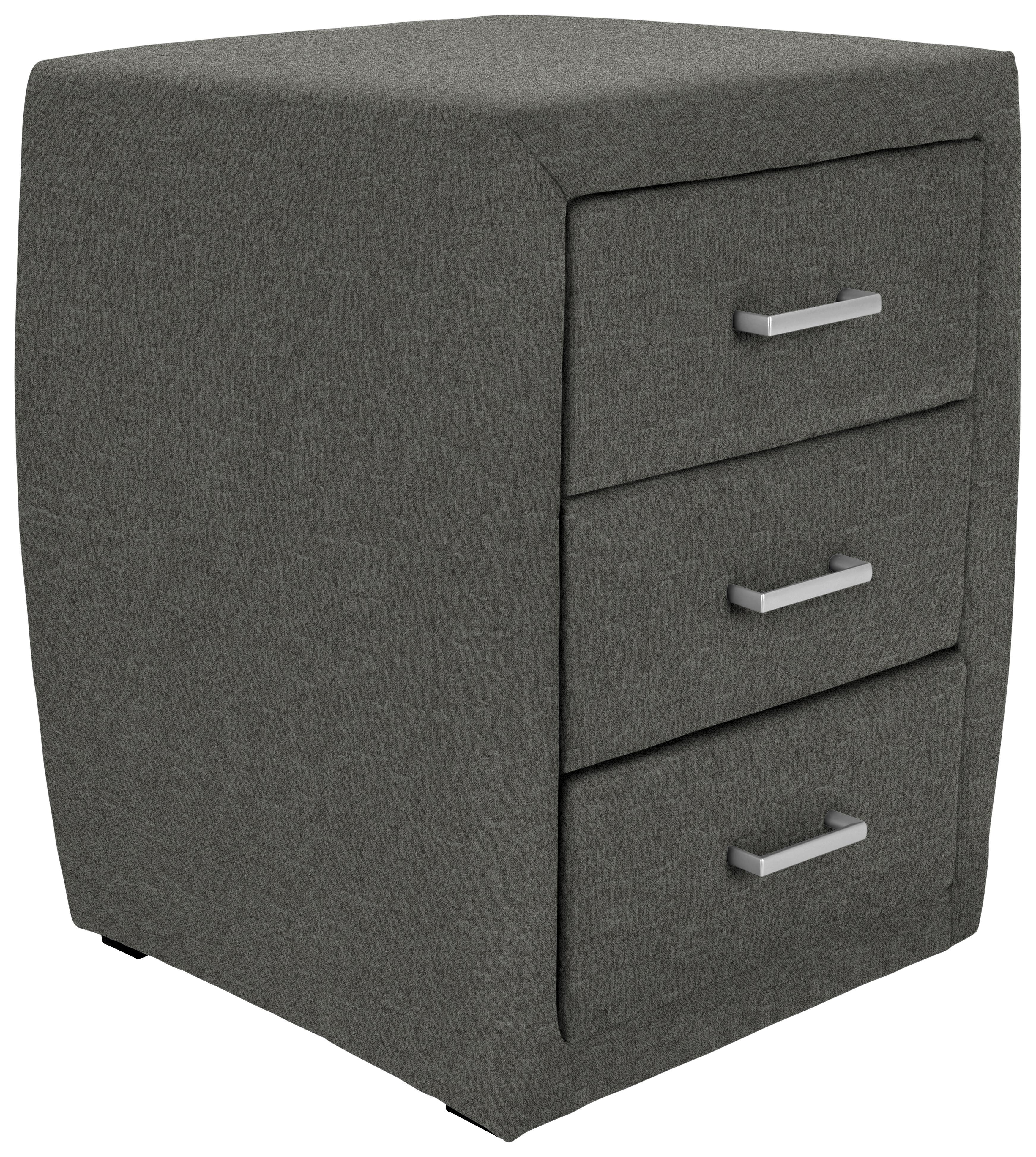 Nachtkästchen Naomi Graugrün - Schwarz/Grau, KONVENTIONELL, Holzwerkstoff/Kunststoff (52/66/45cm)