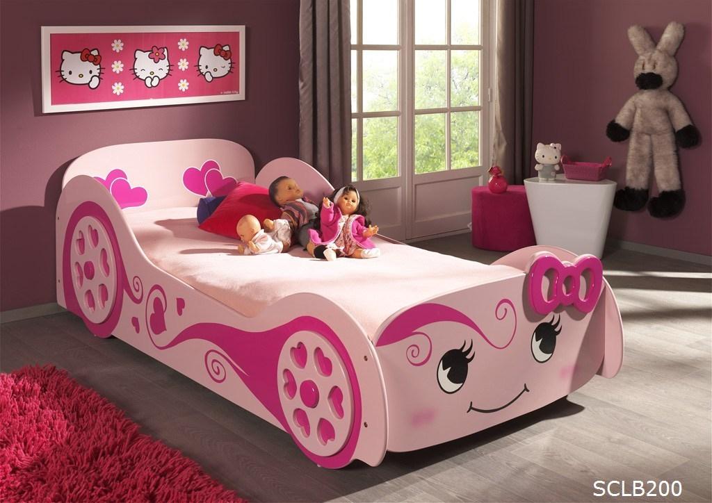 Autobett Pretty Girl 90x200 Rosa - Rosa, MODERN, Holzwerkstoff (90/200cm) - MID.YOU