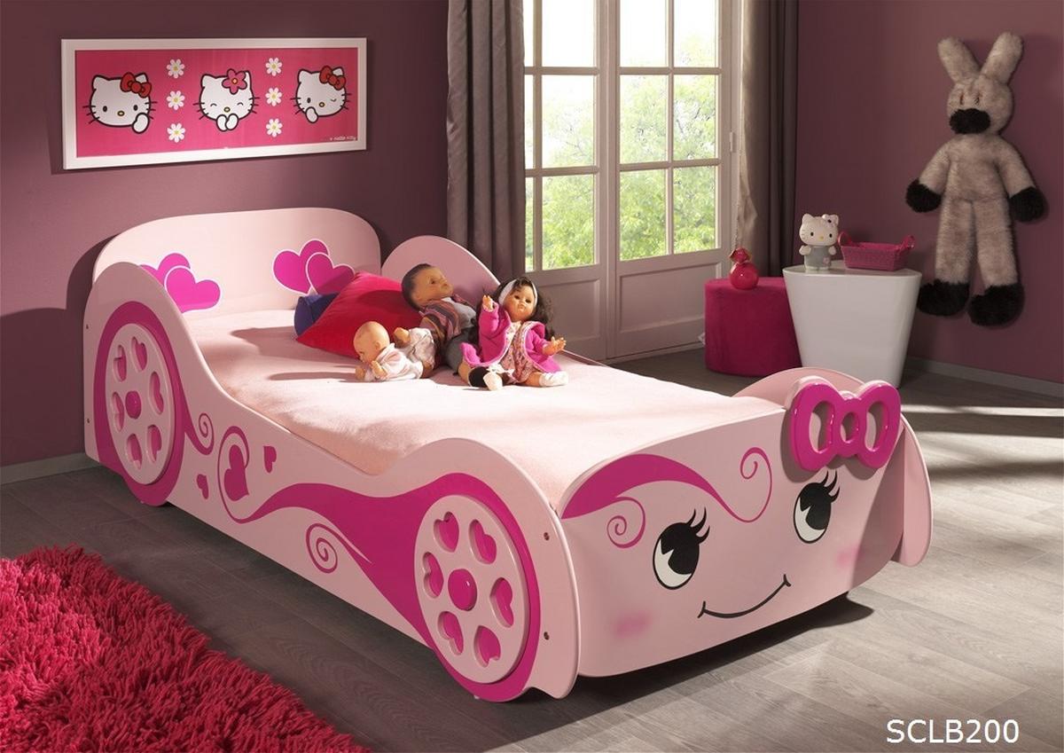 Autobett Pretty Girl 90x200 Rosa - Rosa, MODERN, Holzwerkstoff (90/200cm) - Vipack