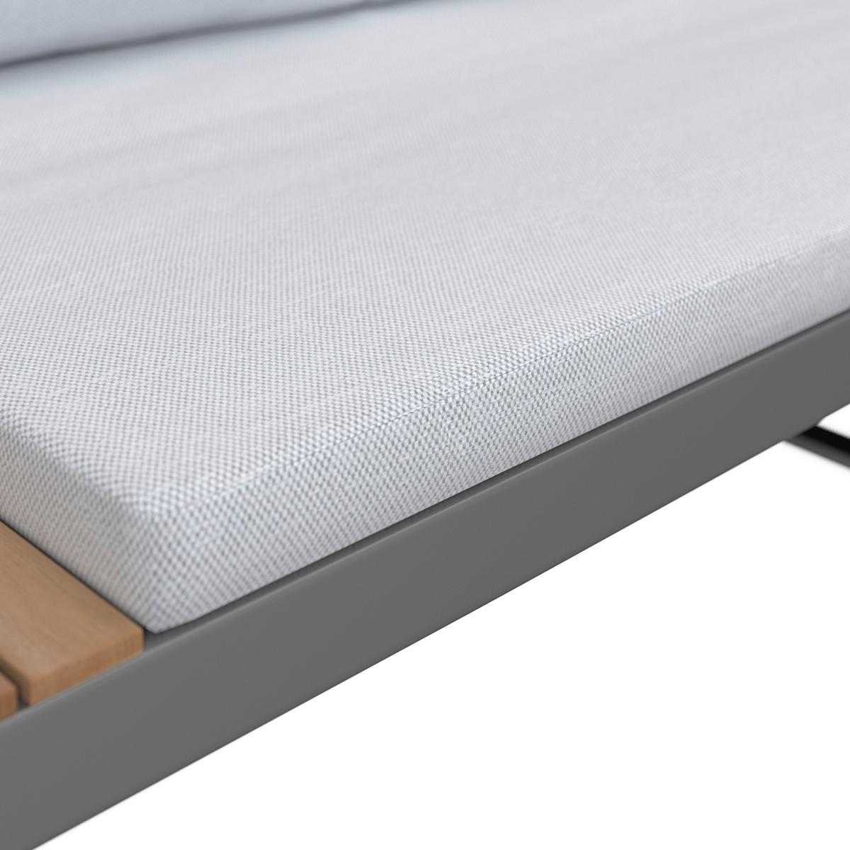 TERASOVÁ SEDACÍ SOUPRAVA ELIA - světle šedá, Moderní, kov/dřevo (236,5/75/236,5cm) - Bessagi Garden