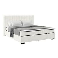 Boxbett Maya inkl. Bettkasten Cremefarben 200x220 cm - Creme/Schwarz, MODERN, Holz/Holzwerkstoff (200/220cm)