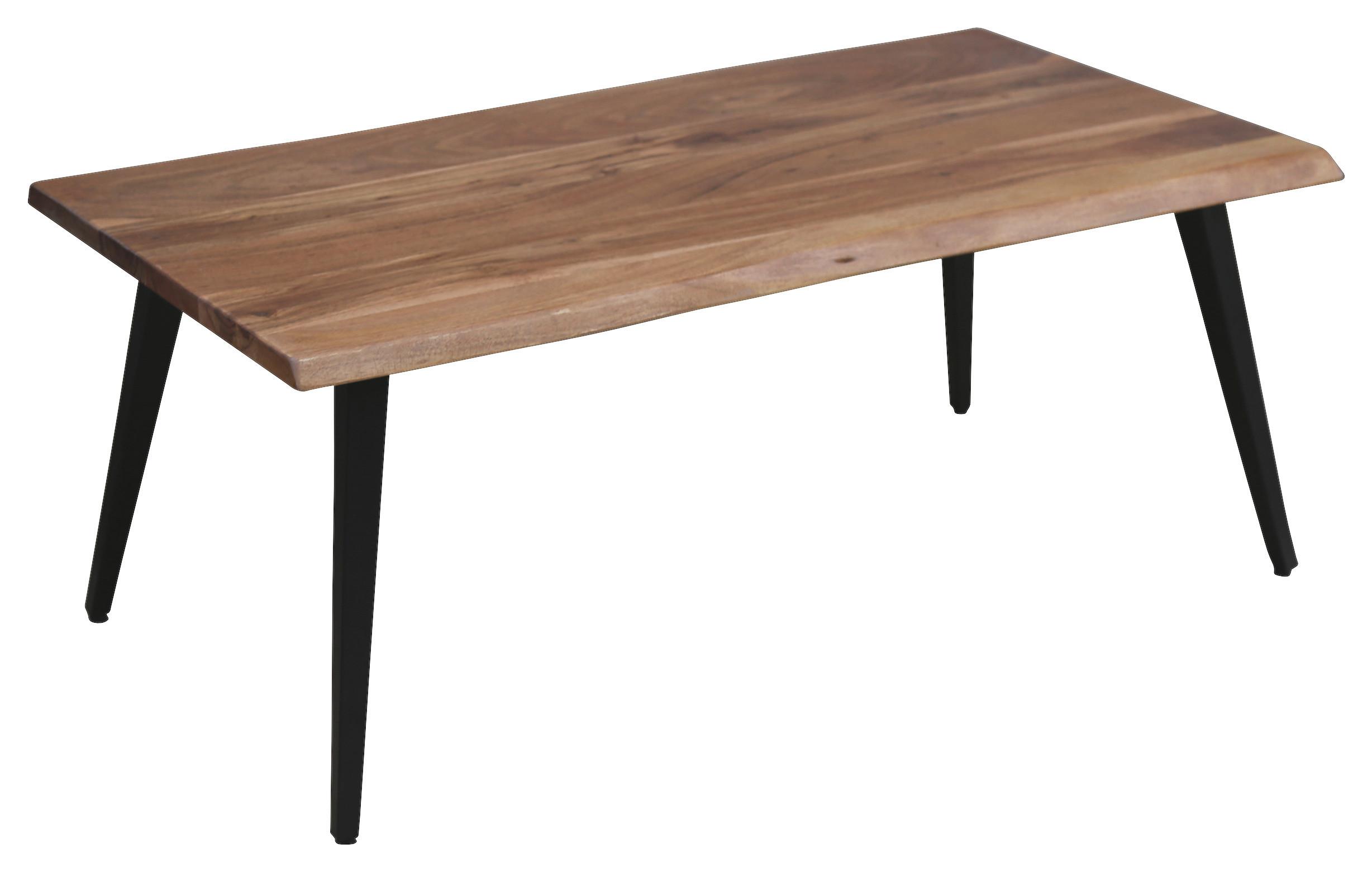 Couchtisch Holz Massiv/Metall Caddy Akazie/Schwarz - Schwarz/Akaziefarben, MODERN, Holz/Metall (110/60/45cm) - MID.YOU