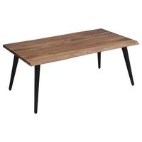 Couchtisch Holz Massiv/Metall Caddy Akazie/Schwarz - Schwarz/Akaziefarben, MODERN, Holz/Metall (110/60/45cm) - MID.YOU