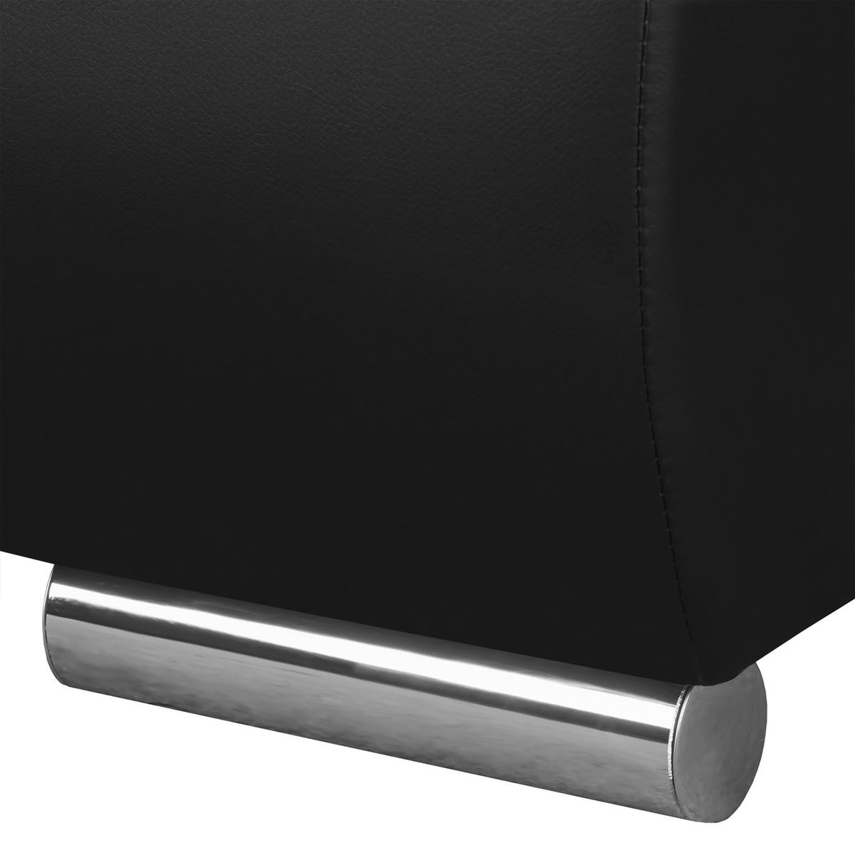 Ecksofa Acra Grau, Schwarz S:266x175cm - Chromfarben/Schwarz, Design, Textil (266/175cm) - Livetastic