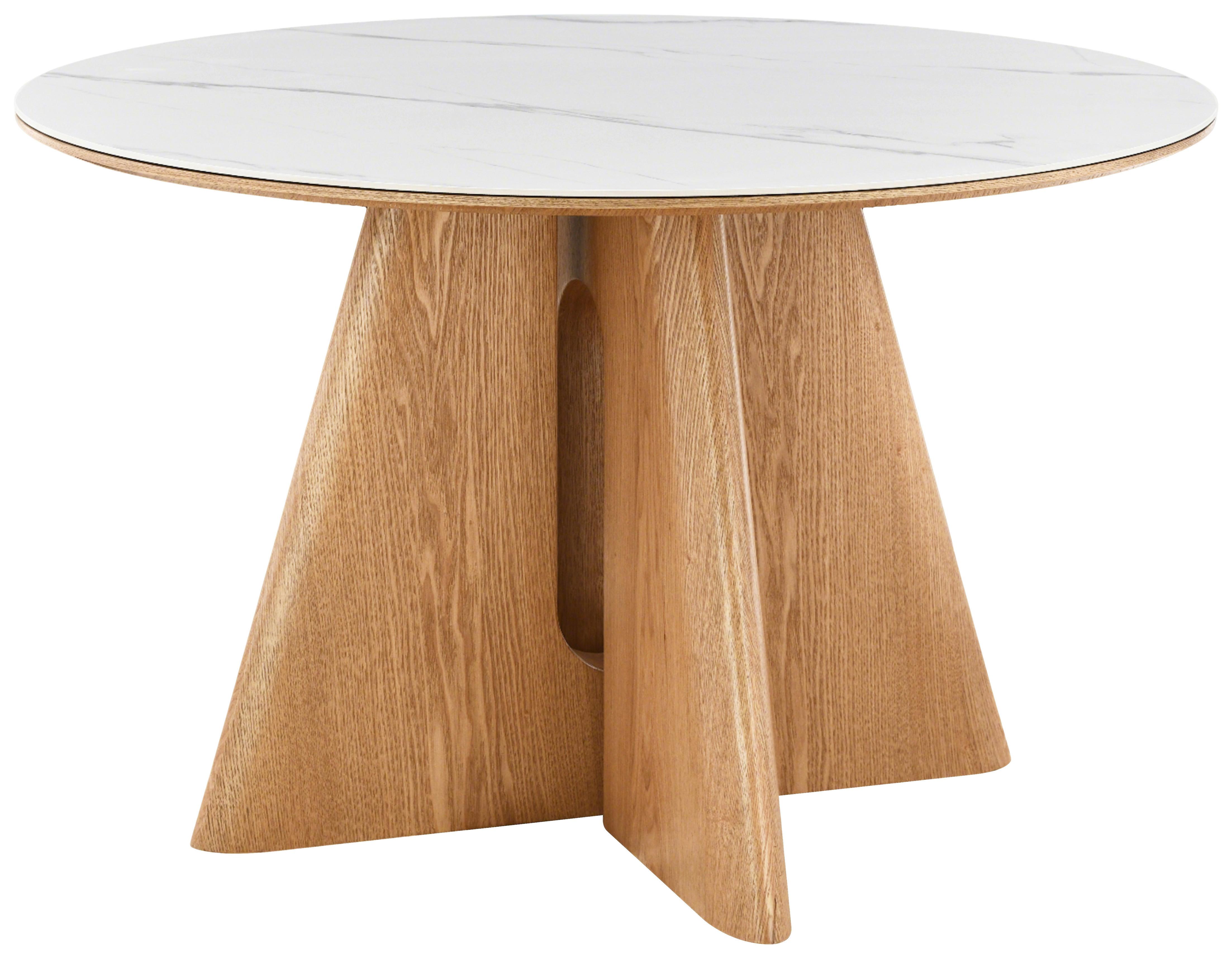 Esstisch Otis Weiß/Eichefarben D: 120 cm - Eichefarben/Weiß, MODERN, Holz/Holzwerkstoff (120/120/75cm) - Livetastic