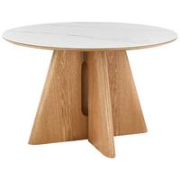 Esstisch Otis Weiß/Eichefarben D: 120 cm - Eichefarben/Weiß, MODERN, Holz/Holzwerkstoff (120/120/75cm) - Livetastic