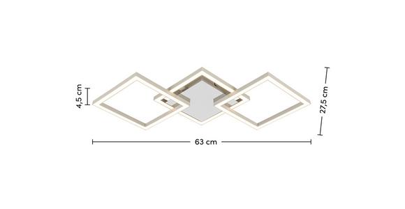 LED-Deckenleuchte Nilya - Sandfarben/Chromfarben, MODERN, Kunststoff/Metall (63/27,5/4,5cm) - Luca Bessoni