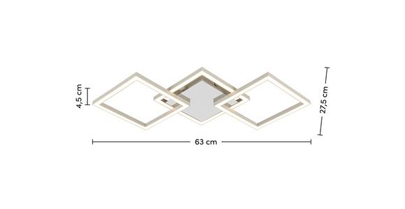 Led-deckenleuchte Nilya - Sandfarben/Chromfarben, MODERN, Kunststoff/Metall (63/27,5/4,5cm) - Luca Bessoni