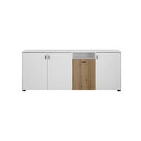 Sideboard Hudson Weiß/eichefarben B: 200 Cm - Eichefarben/Schwarz, Design, Holzwerkstoff (200/42/79,6cm) - MID.YOU
