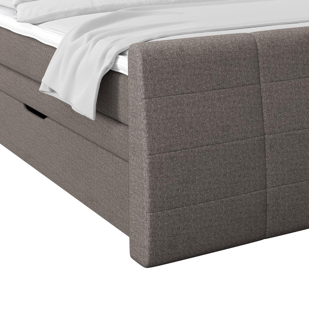 Boxspringbett Libra - Graubraun/Schwarz, KONVENTIONELL, Textil (160/200cm)
