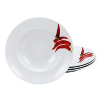 Pastatellerset Europa Chili Weiß 4-Teilig - Multicolor, KONVENTIONELL, Keramik (29,5cm) - Creatable