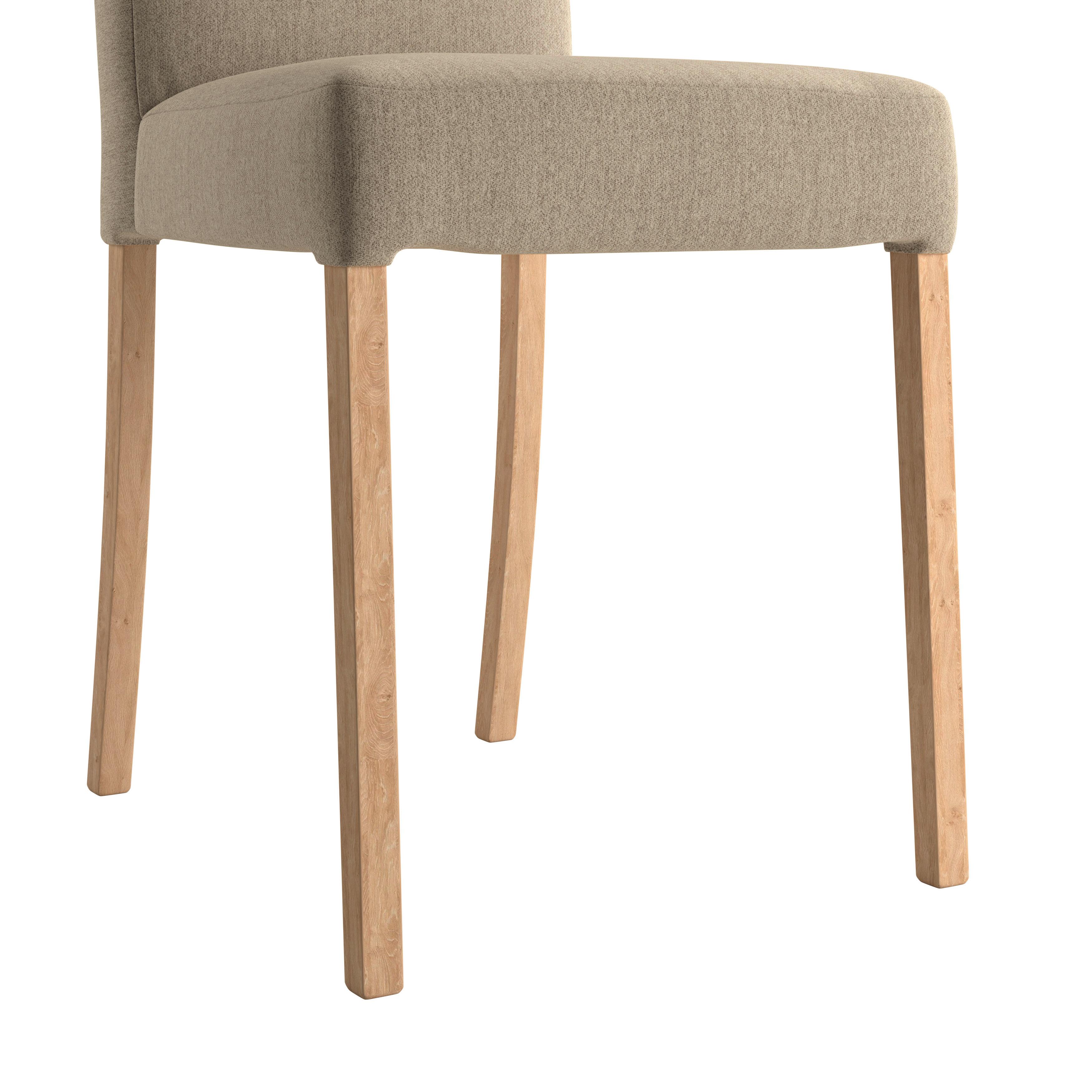 Vierfußstuhl Emma Ii Webstoff Beige, B: 43 Cm - Eichefarben/Beige, KONVENTIONELL, Holz/Textil (43/91/58cm)