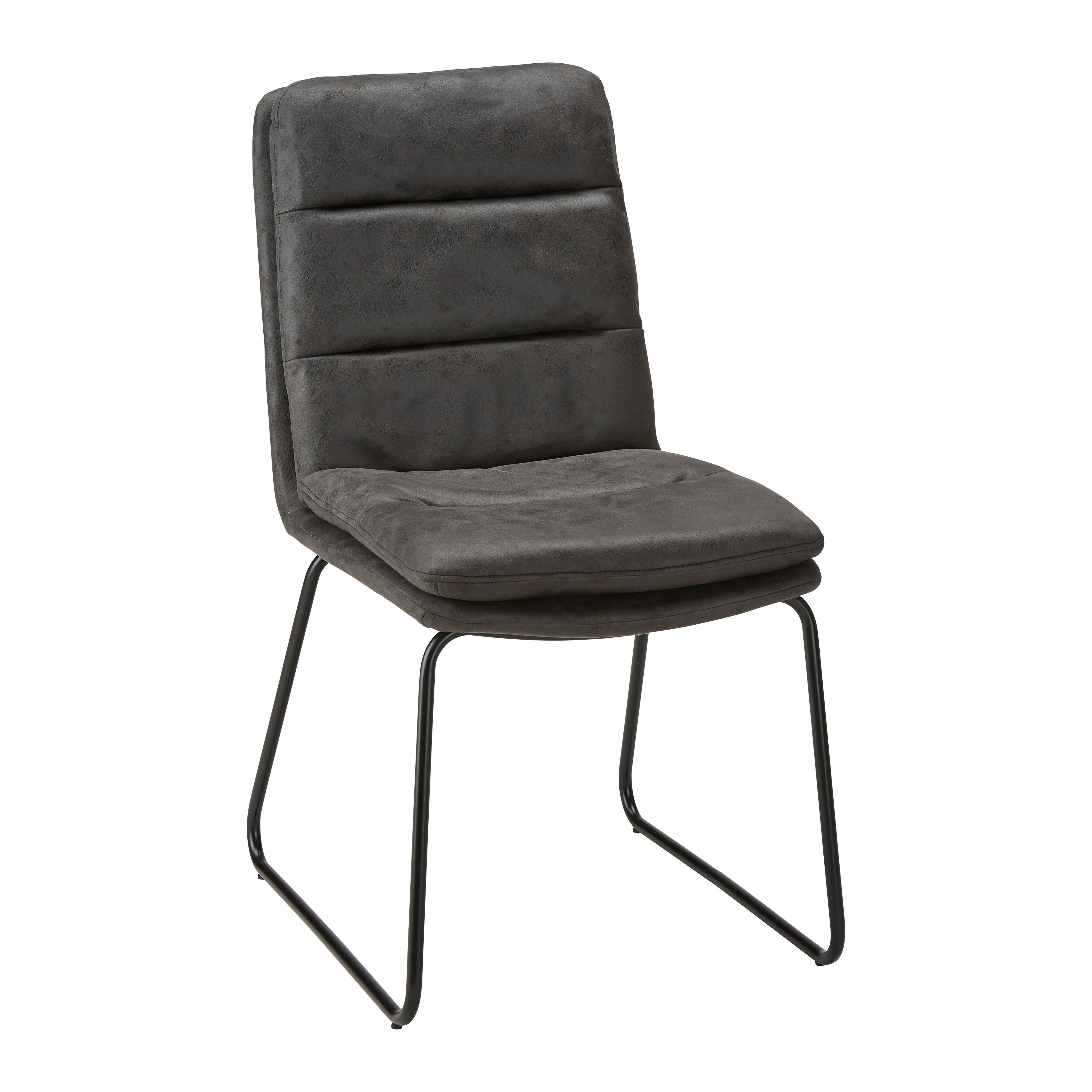 Jídelní židle KONA tmavě šedá - černá/tmavě šedá, Moderní, kov/textil (48/90/65cm) - Bessagi Home