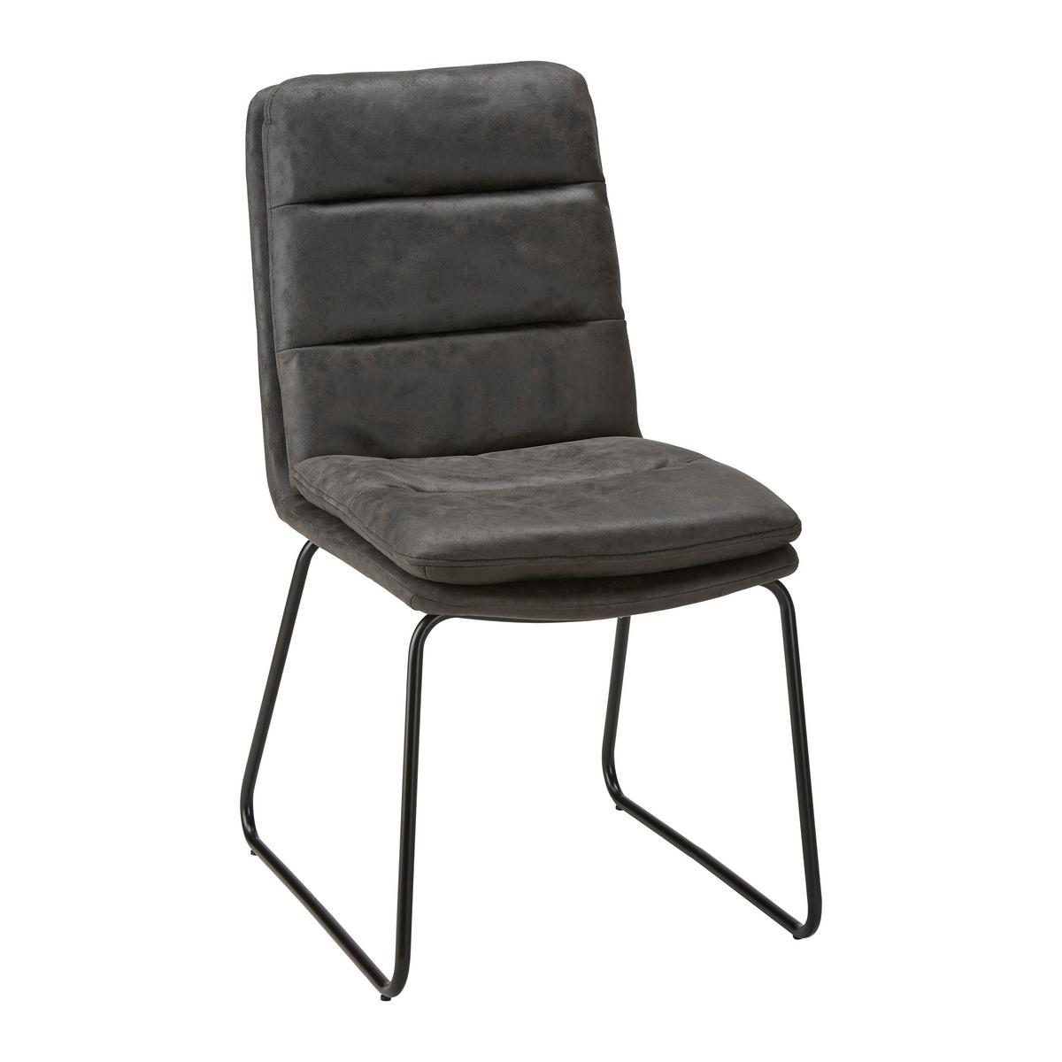 Jídelní židle KONA tmavě šedá - černá/tmavě šedá, Moderní, kov/textil (48/90/65cm) - Bessagi Home