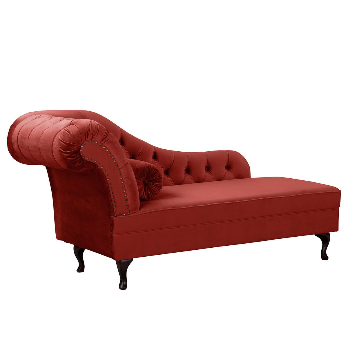 Récamiere Pako Bordeaux B: 185cm - Bordeaux/Braun, Design, Textil (185/93/75cm) - Livetastic