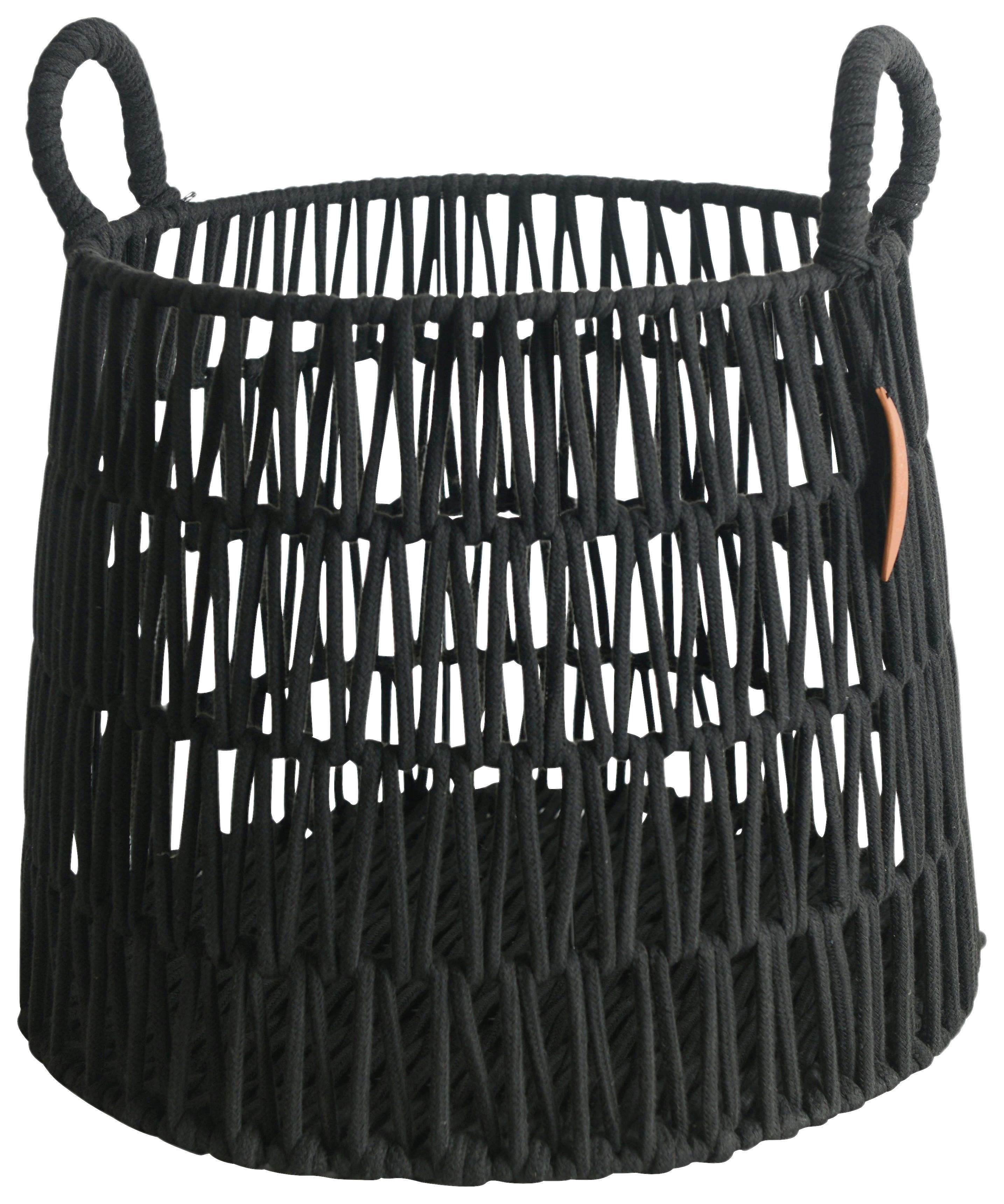 koš NORA - černá, kov/textil (36/36cm) - Premium Living