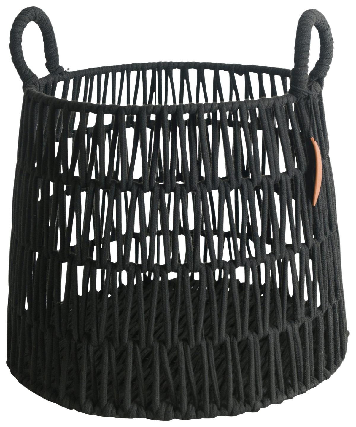 koš NORA - černá, kov/textil (36/36cm) - Premium Living
