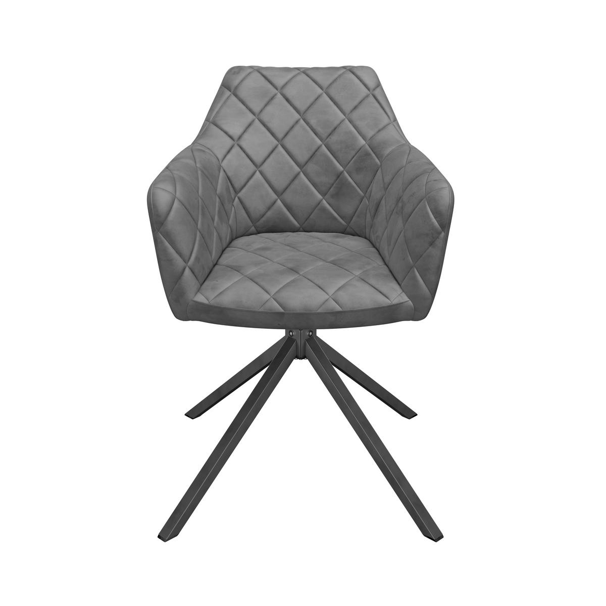 Stuhl Patti Hellgrau, Sitzfl. 360° Drehbar - Hellgrau/Schwarz, KONVENTIONELL, Textil/Metall (58/81/54cm)