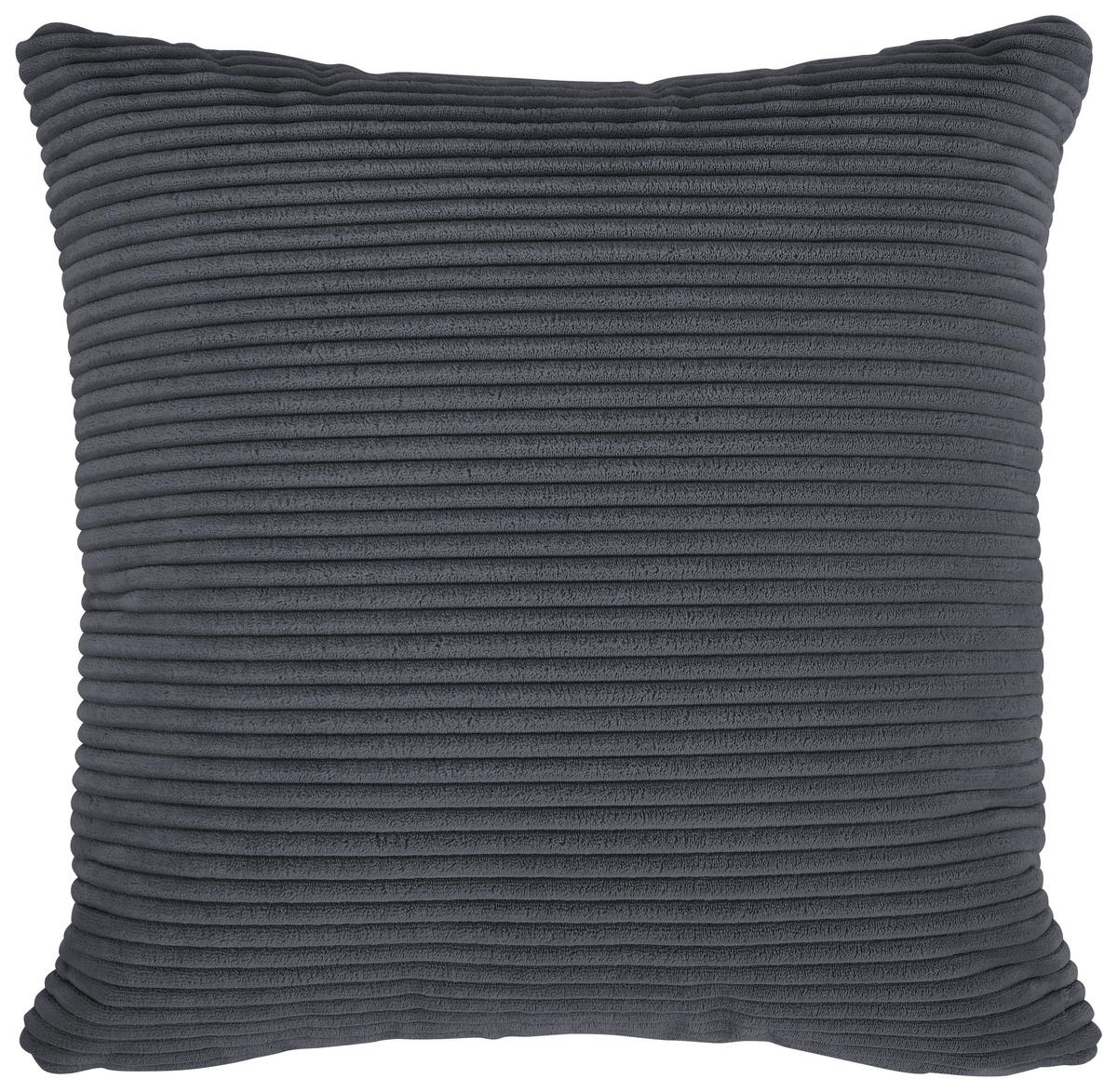 Ecksofa mit Zierkissen Pearl Graphitfarben 196x303 cm - Schwarz/Graphitfarben, Design, Textil (196/303cm) - Livetastic