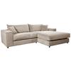 Ecksofa Funny S Rechts Hellbraun S: 265x180 cm - Hellbraun/Schwarz, Basics, Textil (265/180cm) - Livetastic