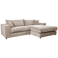 Ecksofa Funny S Rechts Hellbraun S: 265x180 cm - Hellbraun/Schwarz, Basics, Textil (265/180cm) - Livetastic
