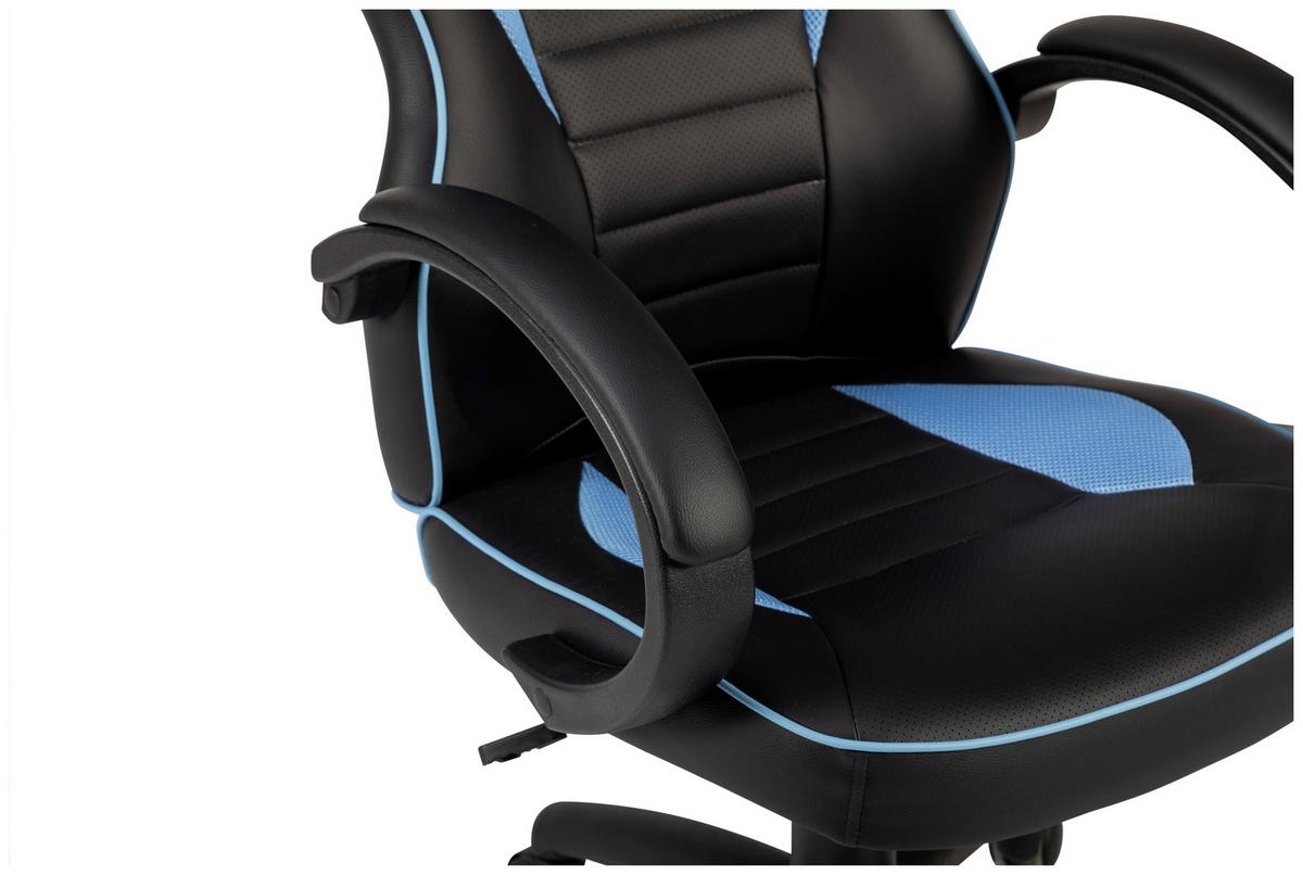 Chefsessel Speedy Blau/Schwarz B: 62 cm - Blau/Schwarz, Trend, Kunststoff/Textil (62/120/69cm)