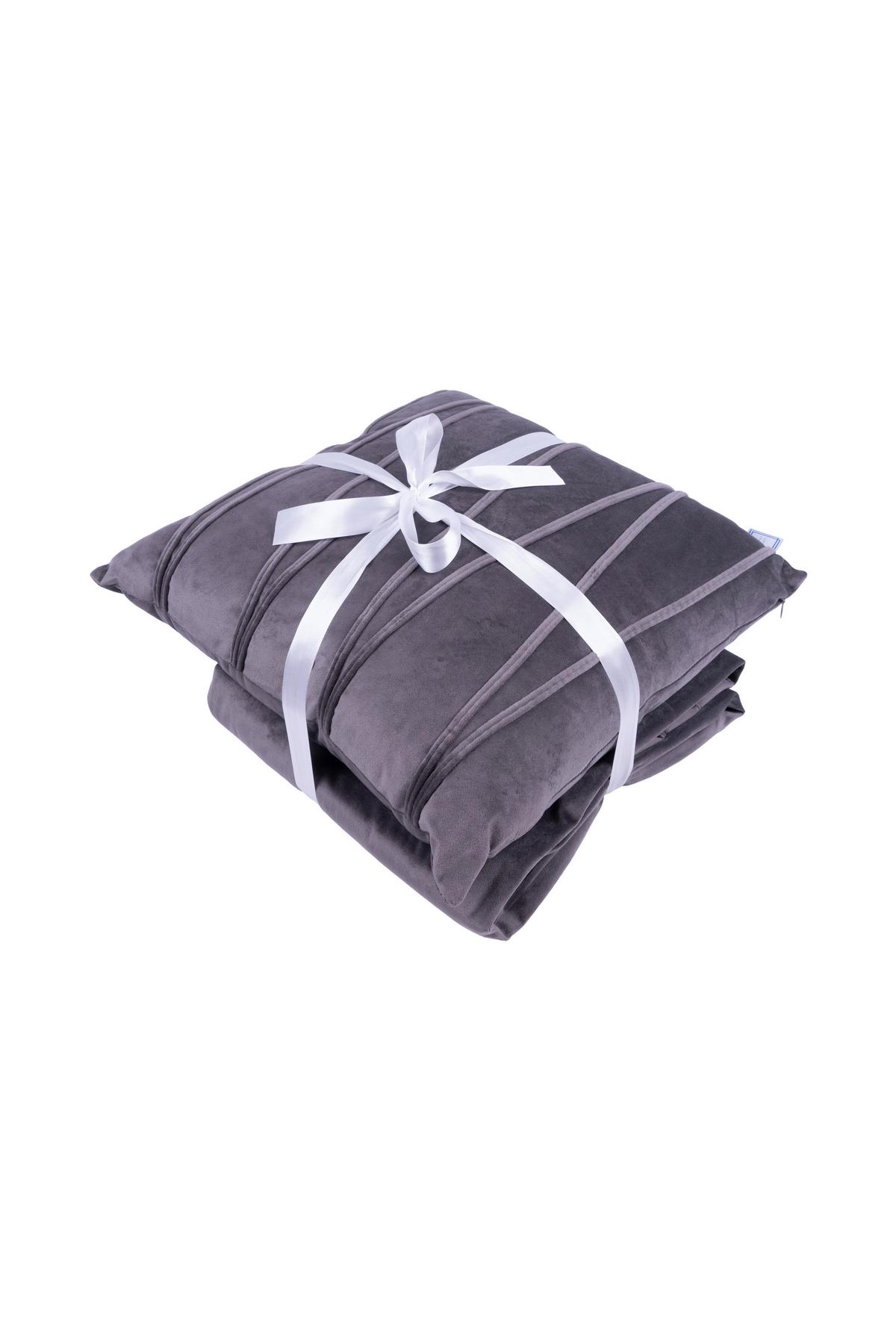 Zierkissen + Kuscheldecke Set Paulina, Graphitfarben - Graphitfarben, KONVENTIONELL, Textil (130/170/1,7cm)