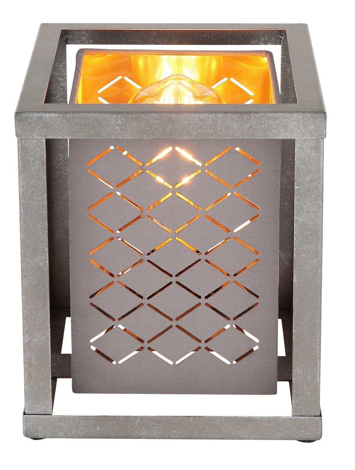 Tischlampe Grau/schwarz/ Silber/gold Mit Schalter - Silberfarben/Goldfarben, Design, Textil/Metall (17/17/22cm) - Globo