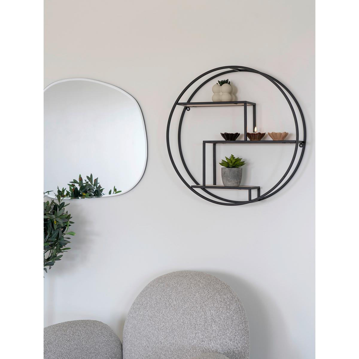 Wandregal Rotterdam Schwarz B: 62 cm - Schwarz, Design, Metall (62/14/62cm)