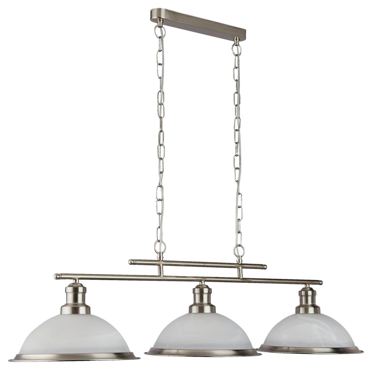 Hängeleuchte 2683-3ss Bistro - Silberfarben/Weiß, Design, Glas/Metall (100/82/28cm)