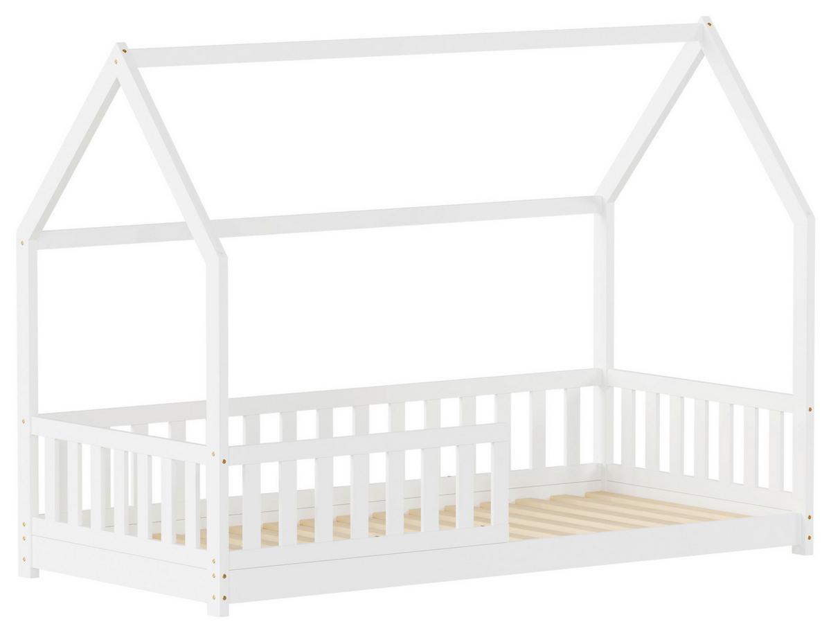 Bodenbett Kids Weiß ca. 90x200cm - bílá, Konvenční, dřevo (90/200cm) - Mömax