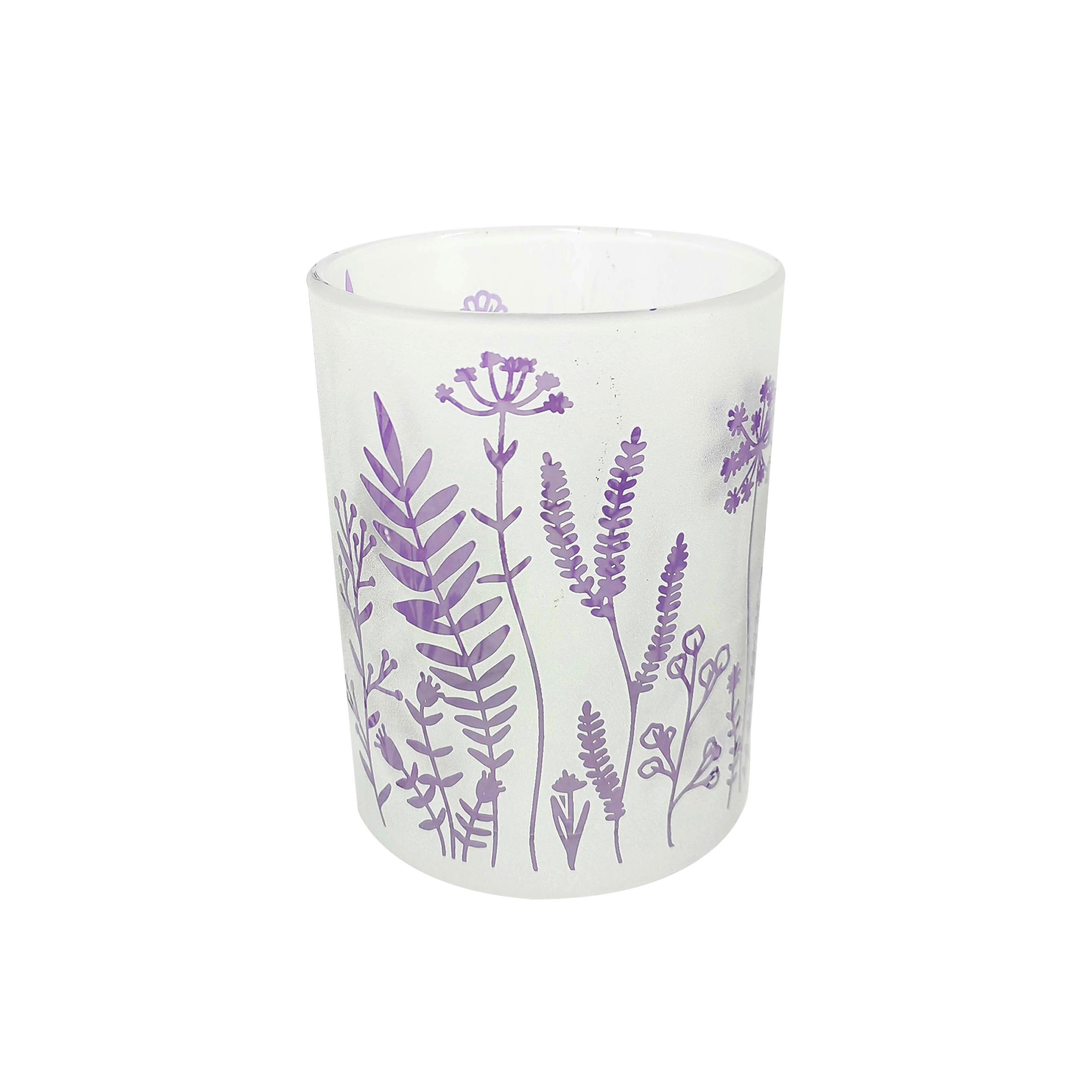 Teelichthalter Marie - Transparent/Lila, KONVENTIONELL, Glas (10/12,5cm) - Luca Bessoni