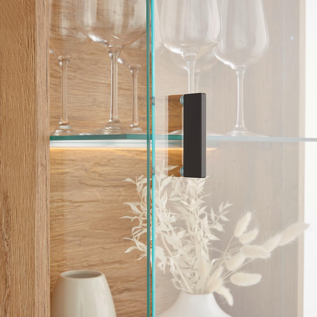 Závěsná vitrína divoký dub - šedá/divoký dub, Moderní, kov/dřevo (50/138/37cm) - Premium Living