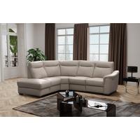 Ecksofa Mandal Echtleder Grau 229x260 - Wengefarben/Grau, Design, Leder/Textil (229/260cm) - Livetastic