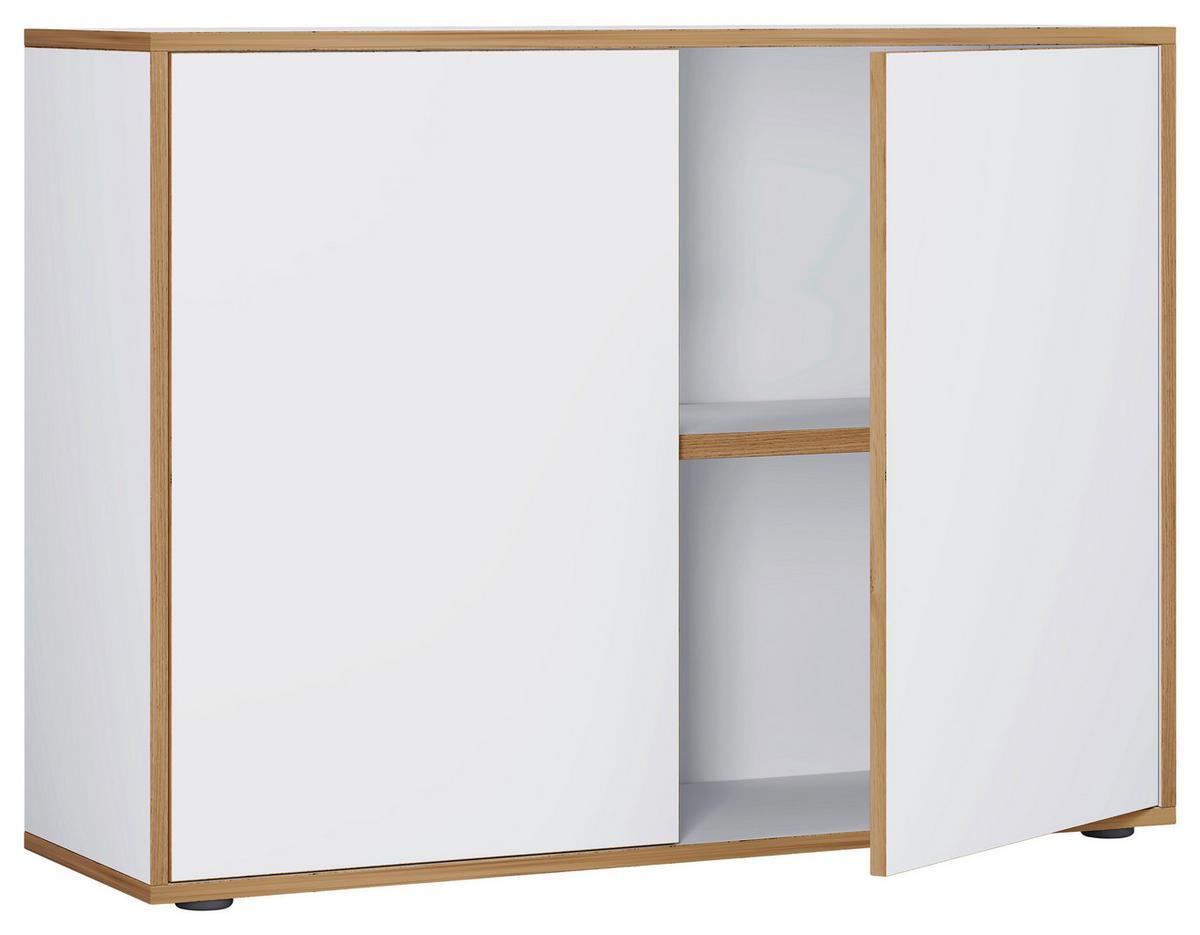 Aktenschrank Salia Weiß, Honigeiche B: 100 Cm - Honigeiche/Weiß, Design, Holzwerkstoff (100/74/33cm) - MID.YOU