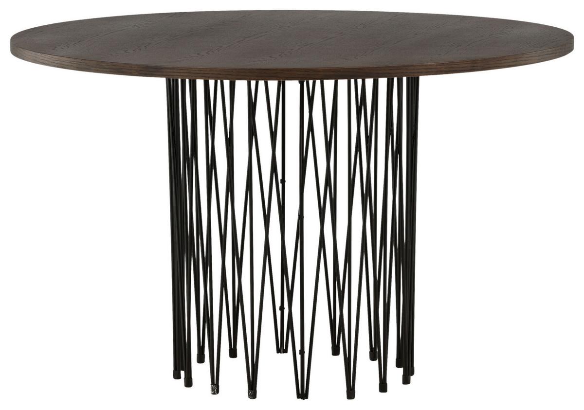 Esstisch Stone - Dunkelbraun/Schwarz, Design, Holzwerkstoff/Metall (120/120/74cm) - Livetastic