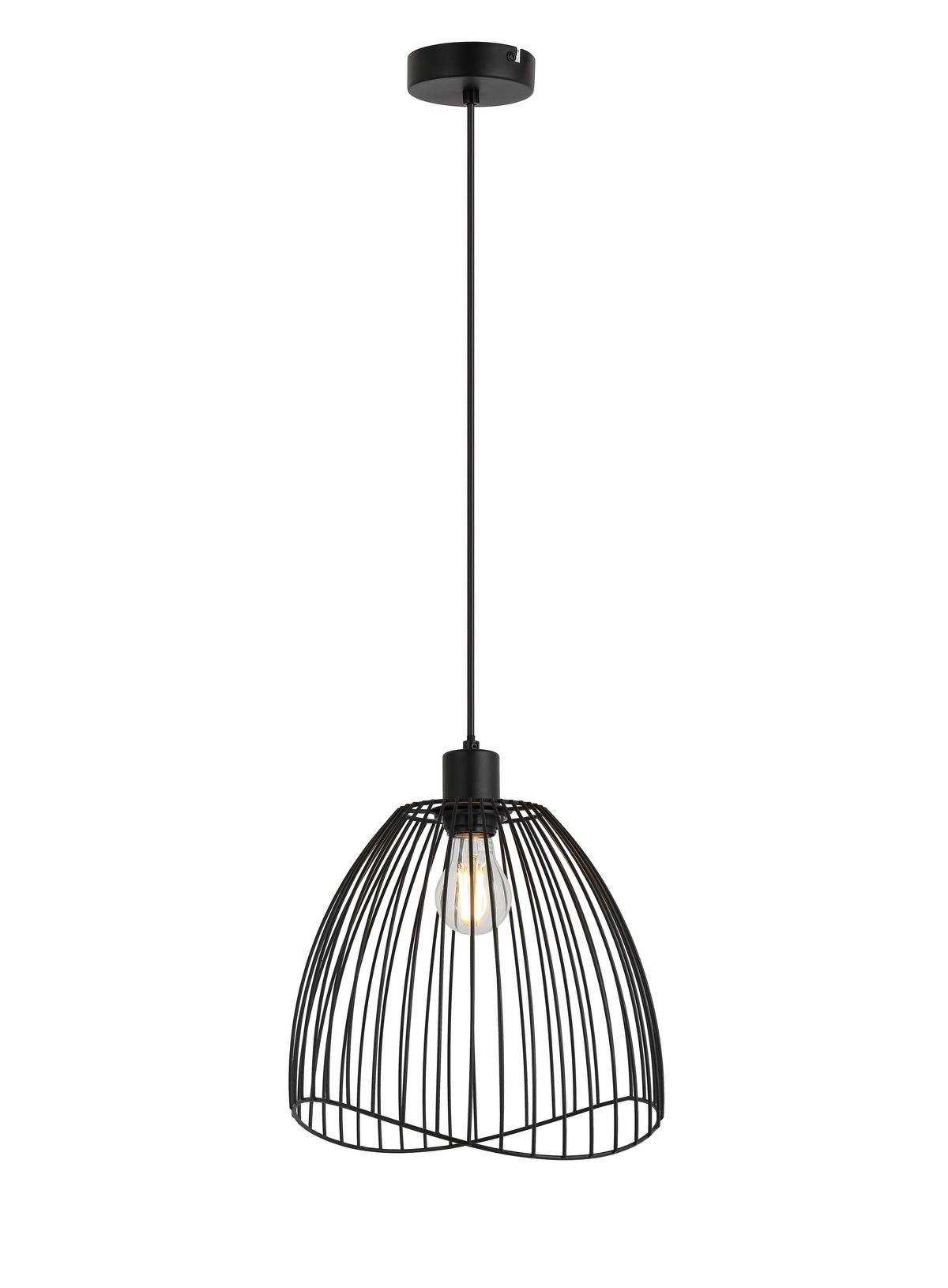 Hängeleuchte Flora H: 120 Cm 1-Flammig - Schwarz, ROMANTIK / LANDHAUS, Metall (29/120cm) - James Wood