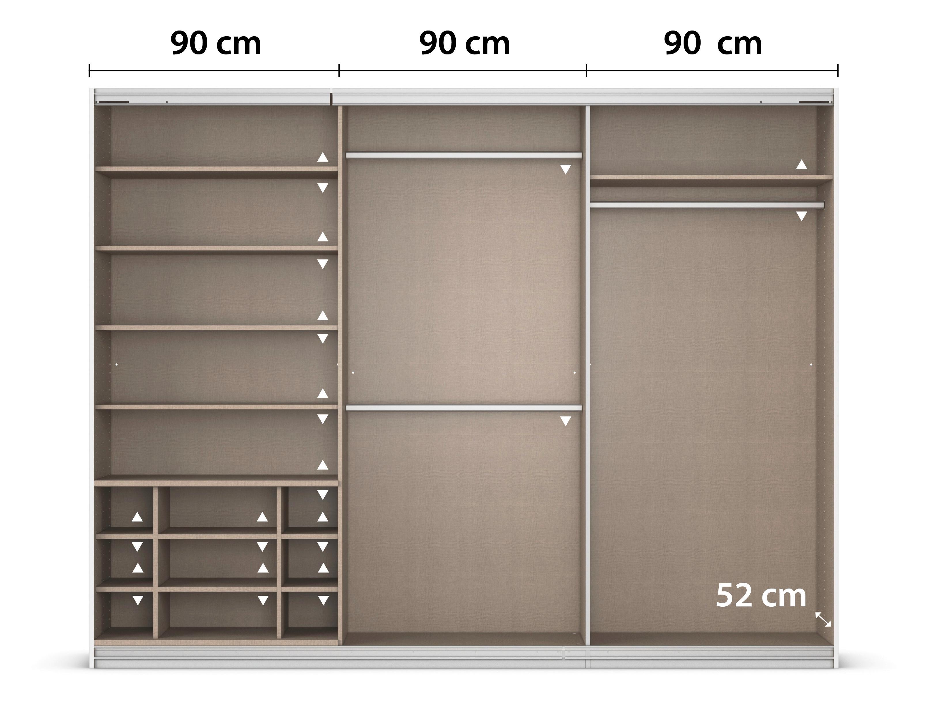 Šatní skříň Kulmbach KULMBACH - bílá/barvy hliníku, Konvenční, kov/kompozitní dřevo (271/210/62cm) - Mömax