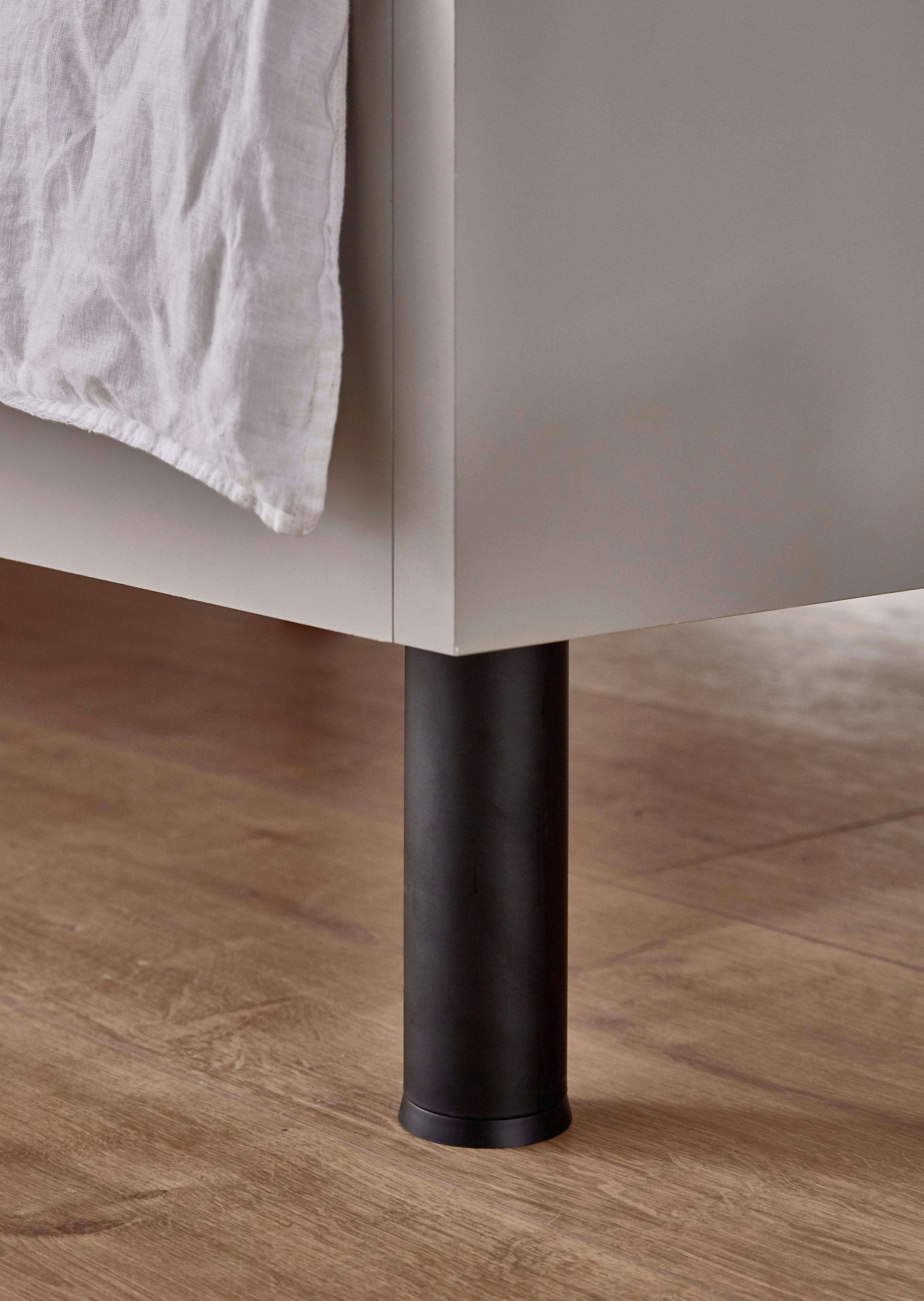 Sada nôh LEVEL BEDS 4 ks, čierna farby - čierna, Modern, kov