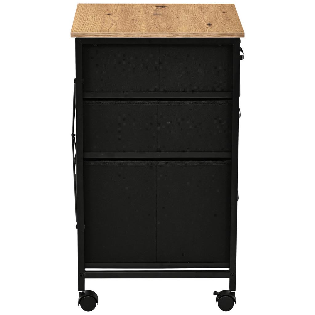 Rollcontainer Rolly Schwarz/Eiche Artisan B: 40 cm