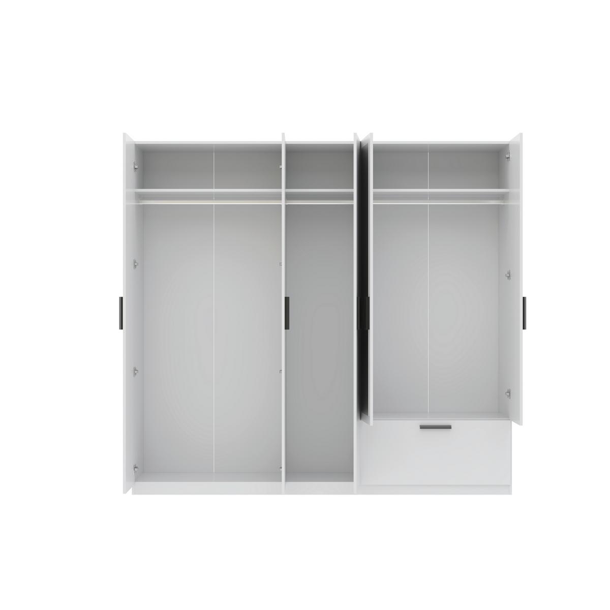 SKRIŇA S OTOČNÝMI DVERAMI MILOS 5T1S - čierna/biela, Modern, kompozitné drevo/plast (225/210/54cm)
