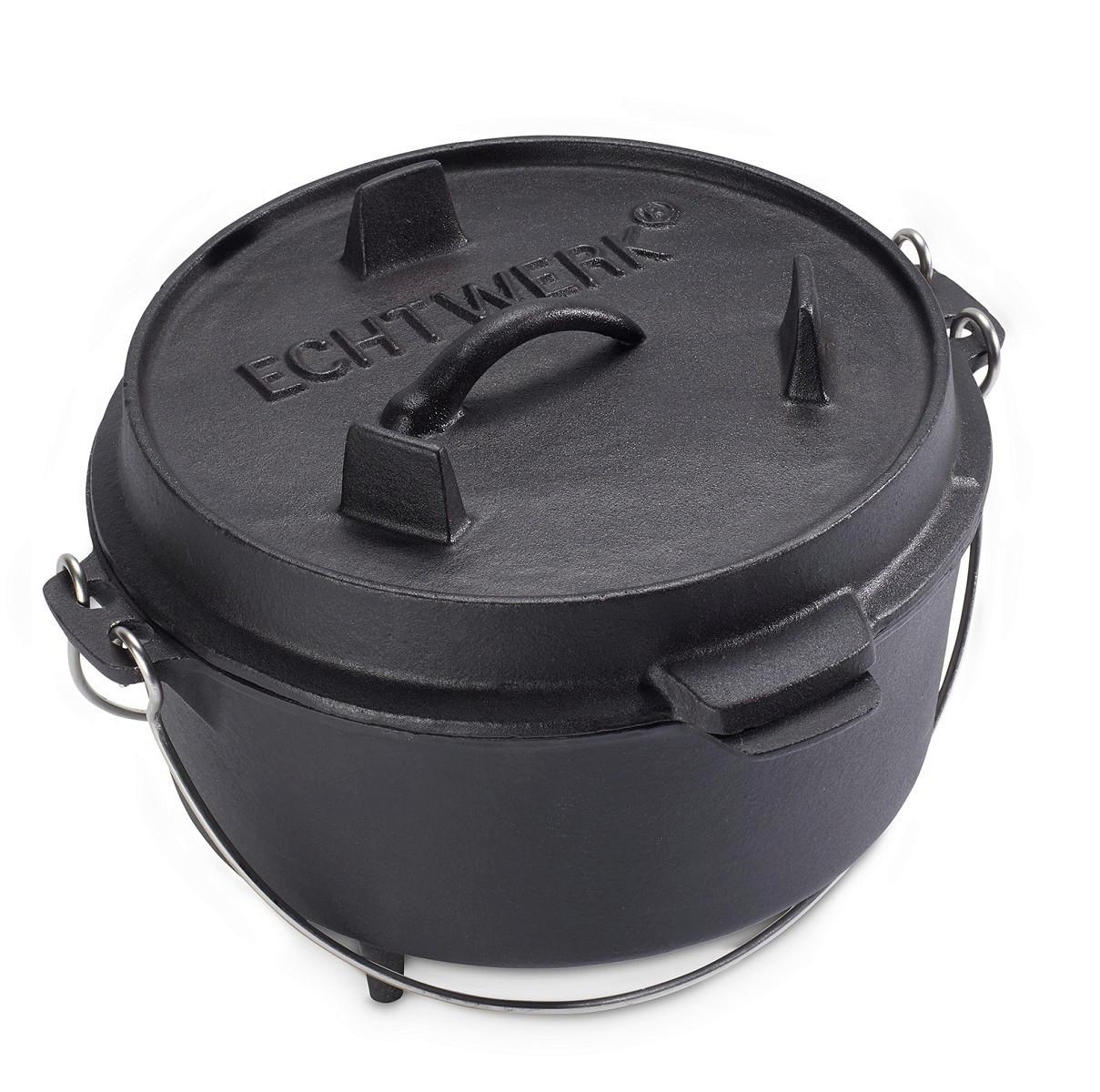 Dutch Oven Gusseisen ⌀ 25,4 cm mit Deckelheber - Schwarz, Trend, Metall (25,4/19cm) - Echtwerk