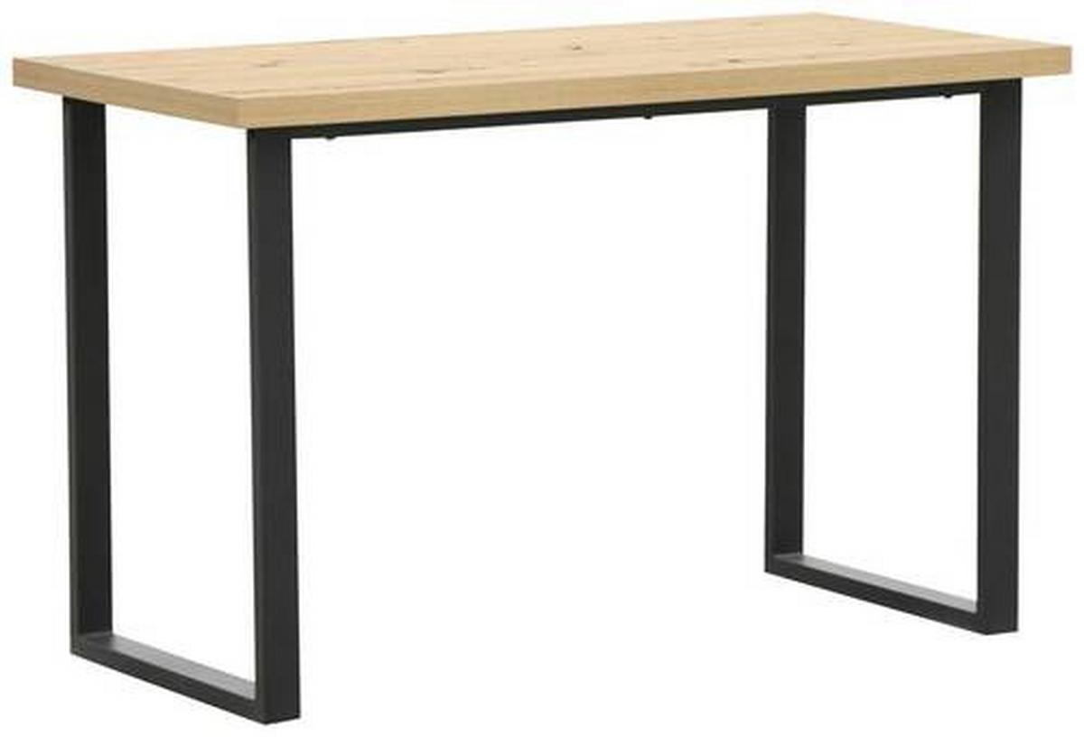 Schreibtisch B 120cm H 60cm Michaela Eichefarben/schwarz - Eichefarben/Schwarz, MODERN, Holzwerkstoff/Metall (120/60/75cm) - MID.YOU