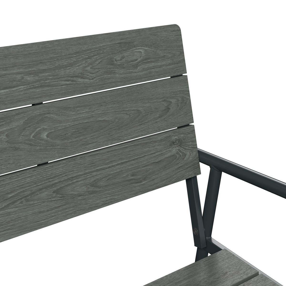 Gartenbank Marbella - Schwarz/Grau, MODERN, Kunststoff/Metall (116/58/85cm) - Beldano