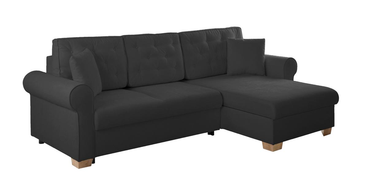 Ecksofa Arles Anthrazit 99 S: 266x161 Cm - Anthrazit/Buchefarben, Design, Textil (266/161cm) - MID.YOU