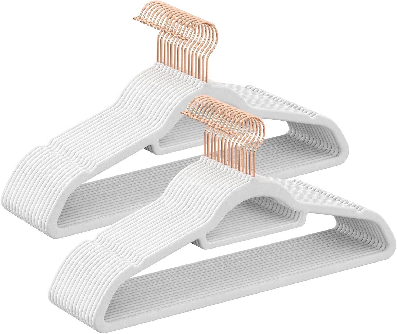 Kleiderbügelset Weiß/Roségold B: 42,7 cm - Roségold/Weiß, Basics, Kunststoff (42.7cm)