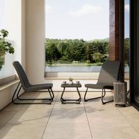 Záhradná súprava AUGUSTINA tm. sivá - tmavosivá, Modern, kov/plast - Bessagi Garden