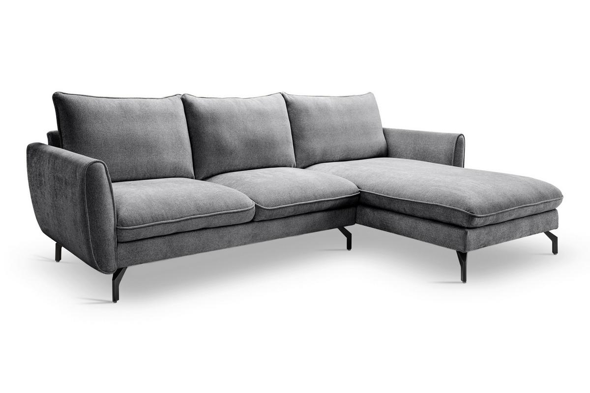 Ecksofa Toronto Grau S: 259x165cm - Schwarz/Grau, Basics, Holz/Textil (259/165cm) - MID.YOU