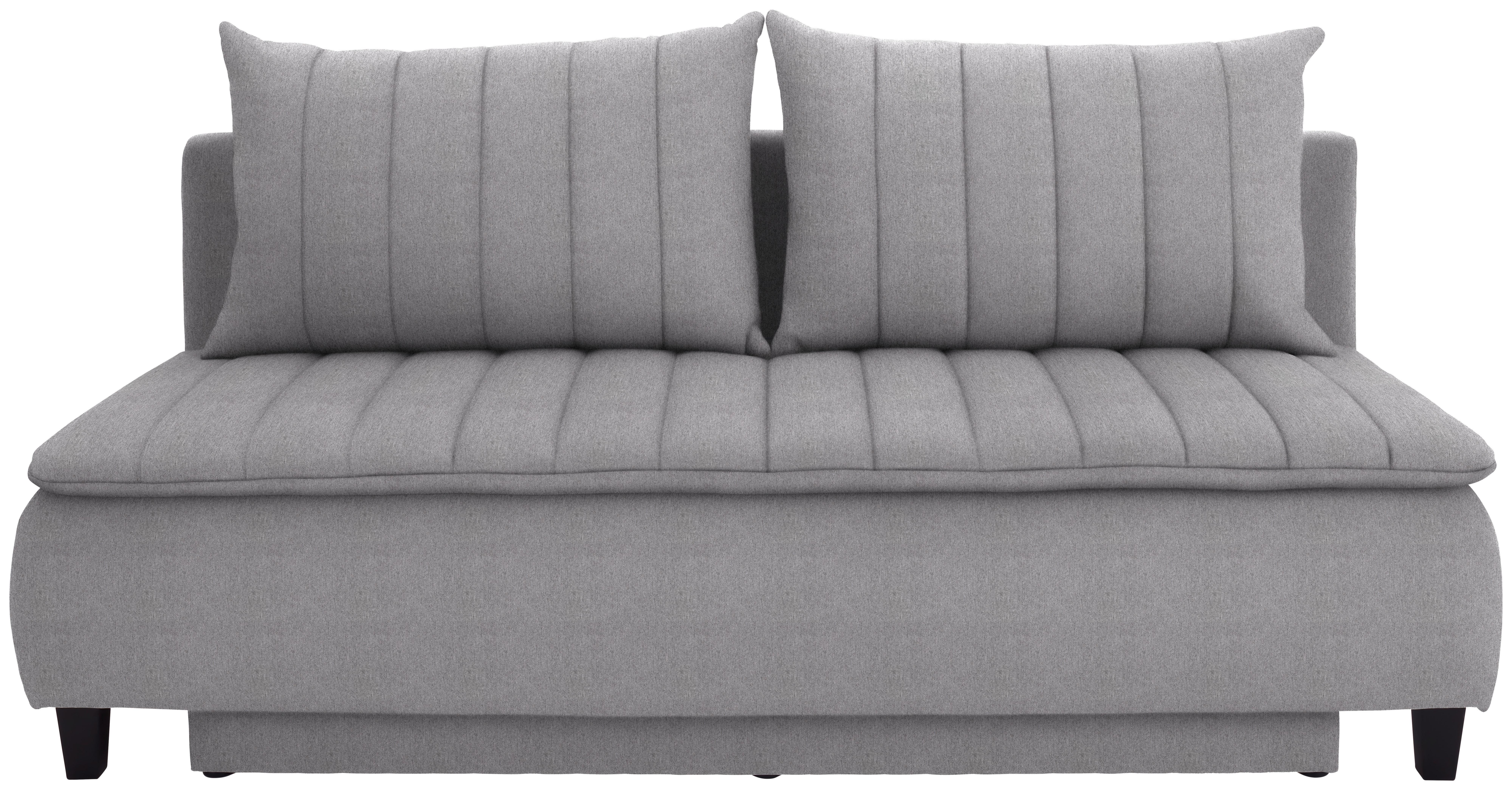 Boxspring pohovka na spaní Marino, šedobéžová - černá/šedobéžová, Moderní, dřevo/textil (208/102/96cm) - Luca Bessoni