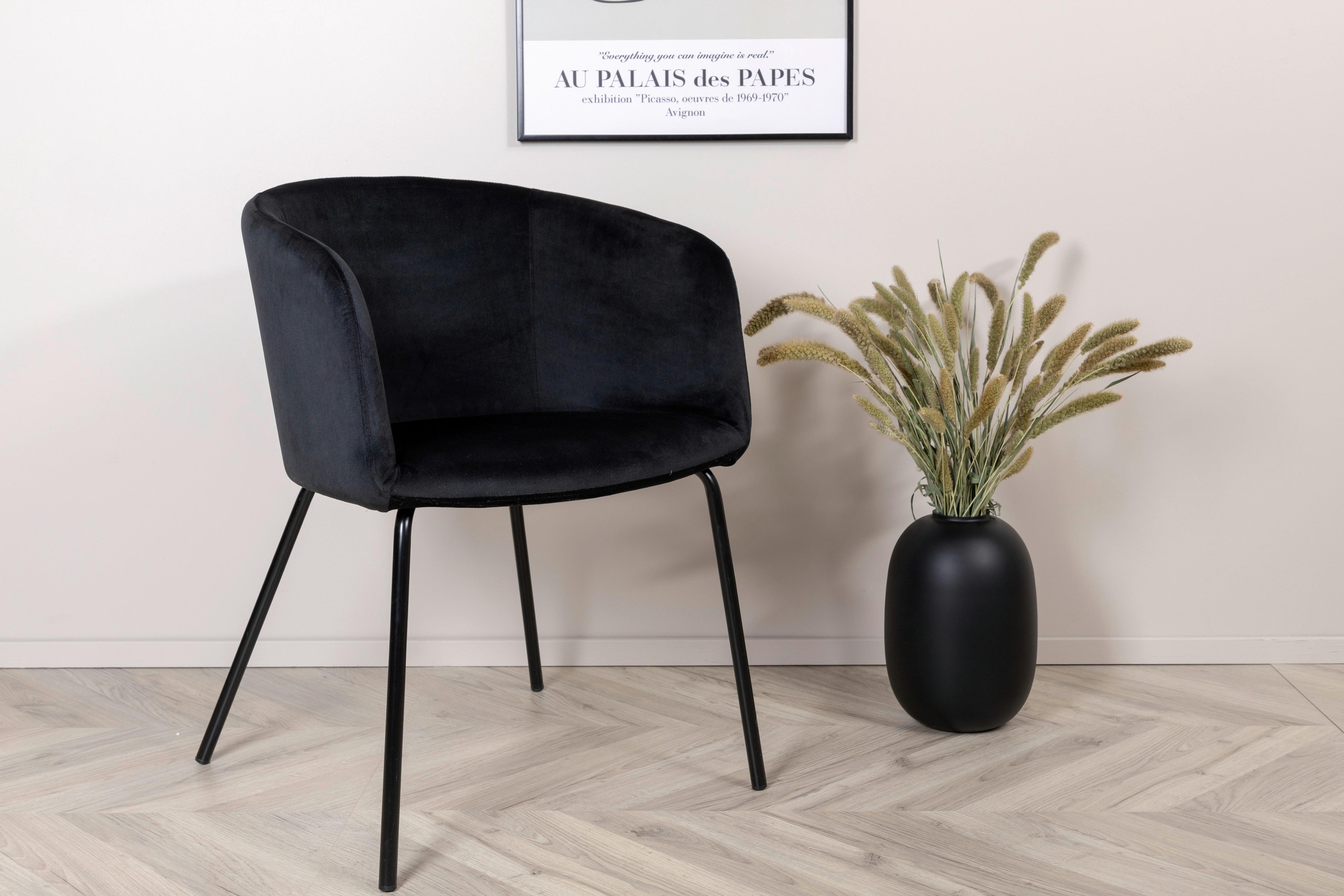 Stuhl Berit - Schwarz, KONVENTIONELL, Holz/Kunststoff (55/78/55cm) - Livetastic